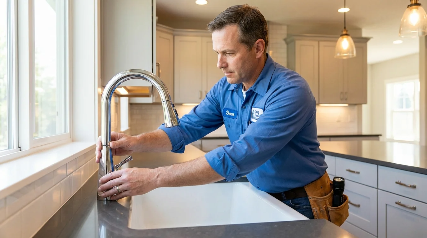 Kitchen faucet installation by Johns Plumbing LLC in Northampton